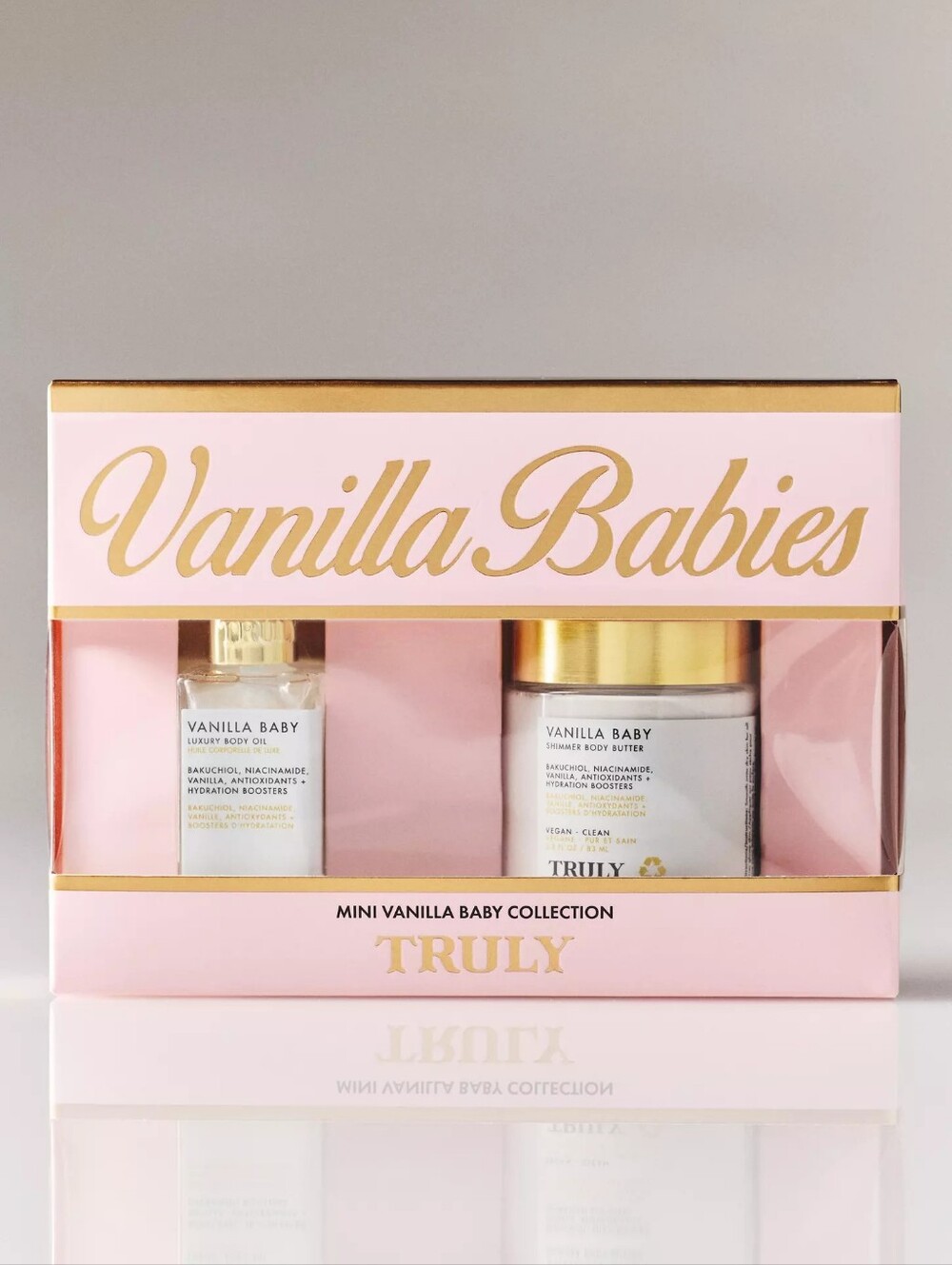 TRULY Vanilla Babies Mini Bath & Body Set - Pink & Gold NIB